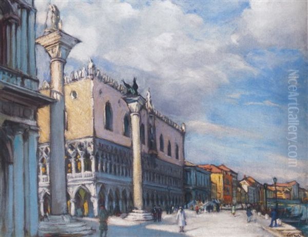 Velence (venice) Oil Painting by Endre Litteczky