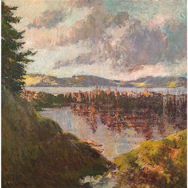 An August Afternoon Oil Painting by Philip Little