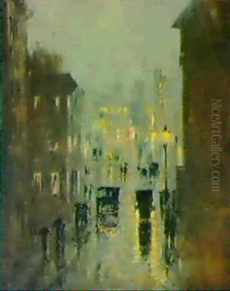 Rainy Night In Washington Oil Painting by Philip Little