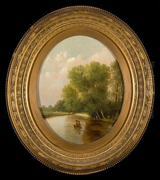 On The Back River (+ Another; Pair) Oil Painting by Edward Littlewood