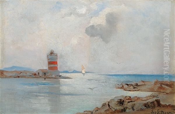 The Lighthouse Oil Painting by Leontine (Lea) von Littrow