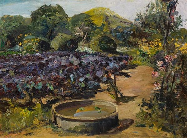 Garden In Ragusa Oil Painting by Leontine (Lea) von Littrow