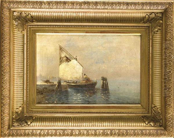 Fischerboot Am Kai Bei Abbazia Oil Painting by Leontine (Lea) von Littrow