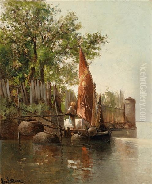 In Der Lagune Von Venedig Oil Painting by Leontine (Lea) von Littrow