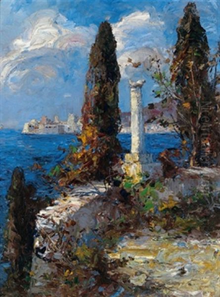 Blick Auf Dubrovnik Oil Painting by Leontine (Lea) von Littrow