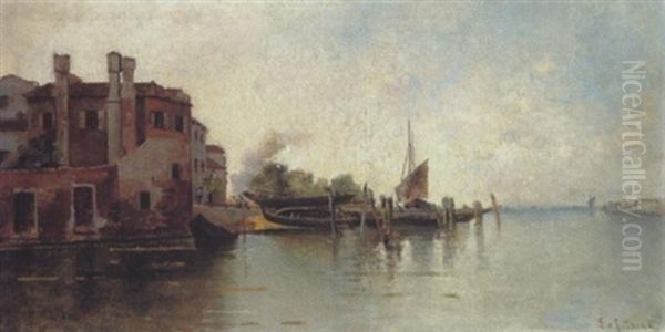 In Der Lagune Von Venedig Oil Painting by Leontine (Lea) von Littrow