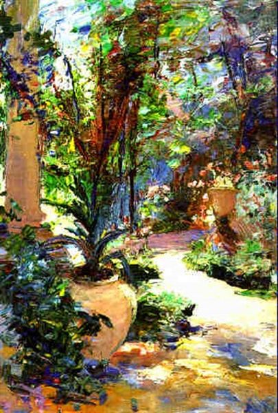 Blick In Den Garten Oil Painting by Leontine (Lea) von Littrow