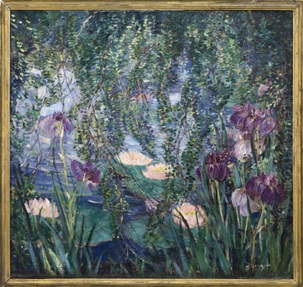 The Lily Pond Oil Painting by Dorothea M. Litzinger