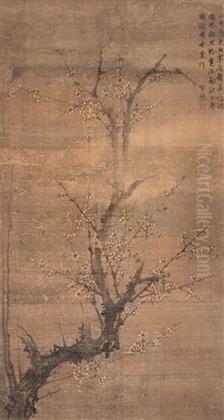 Plum Flower Oil Painting by  Liu Shiru