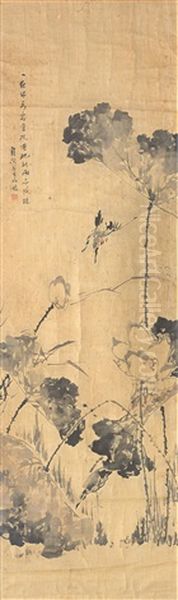 Die Vier Jahreszeiten: Bambus Fur Den Winter, Chrysanthemen Fur Den Herbst, Lotus Fur Den Sommer Und Pfingstrosen Fur Den Fruhling (set Of 4) Oil Painting by  Liu Xiling