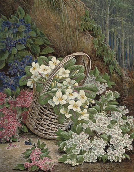 Gathering Flowers Oil Painting by Henry John Livens