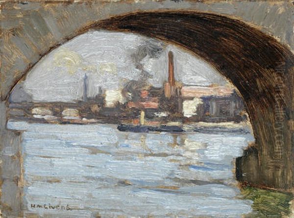 Thames Bridges Oil Painting by Horace Mann Livens