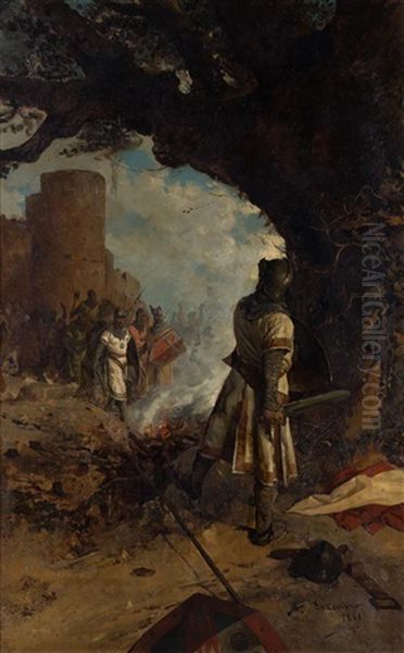 Valor Y Cobardia (episodio Del Siglo Xi) Oil Painting by Angel (Monedero) Lizcano y Esteban