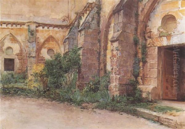 Iglesia En Ruinas Oil Painting by Jose Llaneces