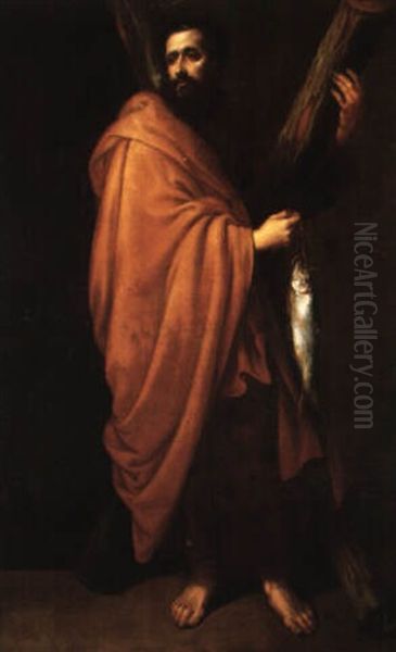 St. Andrew Oil Painting by Sebastian de Llanos Valdes