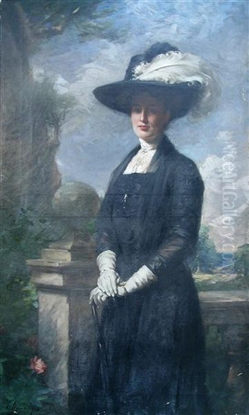 Portrait Of A Lady Oil Painting by William Samuel Henry (Sir) Llewellyn