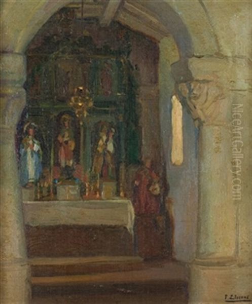 San Cosme Oil Painting by Francisco Llorens y Diaz