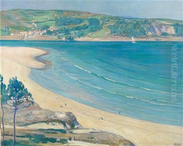 Vista De La Playa De Santa Cristina Oil Painting by Francisco Llorens y Diaz