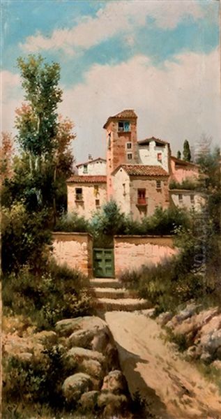 Paisaje Oil Painting by Francisco Llorens y Diaz