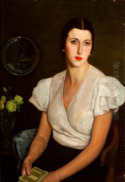 Retrato De Titos, Sobrina Del Artista by Francisco Llorens y Diaz