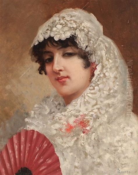 Retrato De Tereseta, Esposa Del Pintor by Jose Llovera Bofill