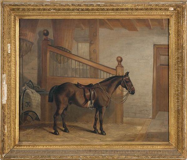 A Horse In A Stable Oil Painting by Edward Lloyd