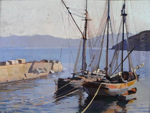 Marciana Marina (isola D'elba) Oil Painting by Llewelyn Lloyd