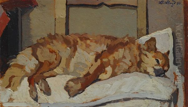 Gatto Oil Painting by Llewelyn Lloyd