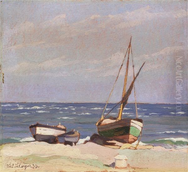 Barca In Secca (la Barca Del <sordo>) Oil Painting by Llewelyn Lloyd