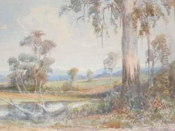 Yarra Glen Oil Painting by Charles S. Bennett