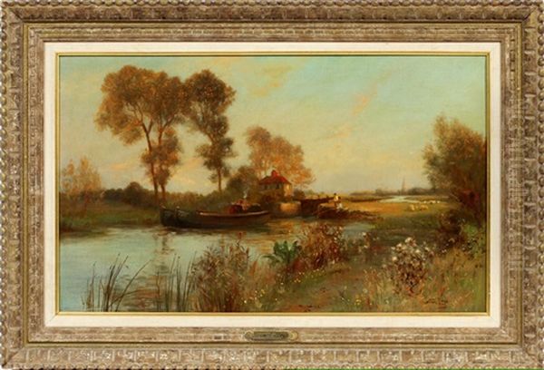 The Riverside Oil Painting by Stuart Lloyd