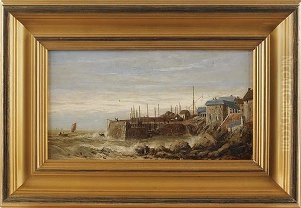 Coastal Scene Oil Painting by Thomas James Lloyd