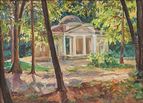 In The Park Oil Painting by Sergei Ivanovich Lobanov