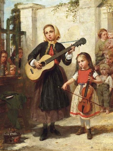 The Young Maestros Oil Painting by Charles Auguste Romain Lobbedez