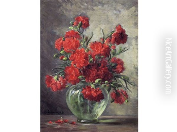 Vaso Di Fiori Oil Painting by Clara Lobedan