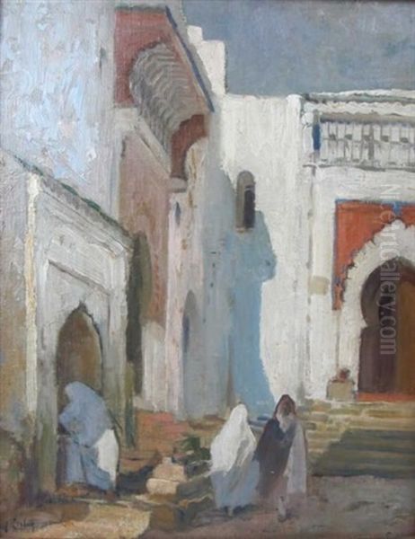 Ruelle Animee Oil Painting by Almery Lobel-Riche