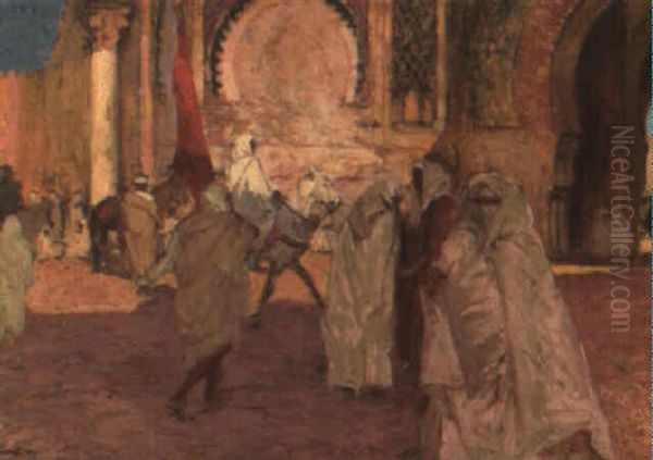 Bab Mansour, Meknes Oil Painting by Almery Lobel-Riche