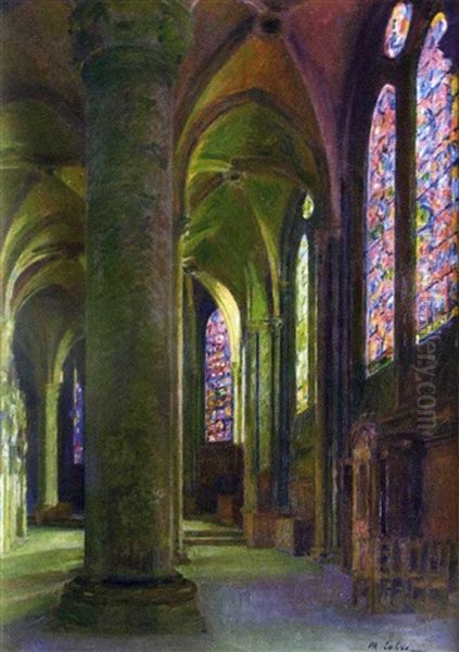 Interieur D'eglise by Maurice Lobre