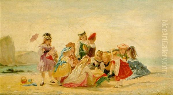 Sur La Plage by Timoleon Marie Lobrichon