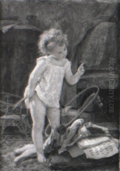 Playtime Oil Painting by Timoleon Marie Lobrichon