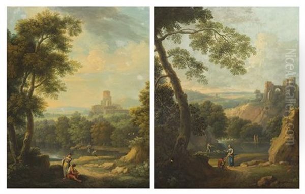 Italian Landscape (pair) by Andrea Locatelli