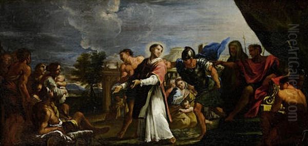 Saint Lawrence Presenting The Poor And The Sick Oil Painting by Pietro Locatelli