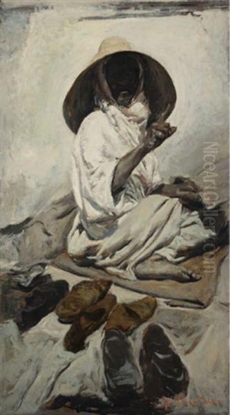 Arabian Shoemaker Oil Painting by Romualdo Locatelli