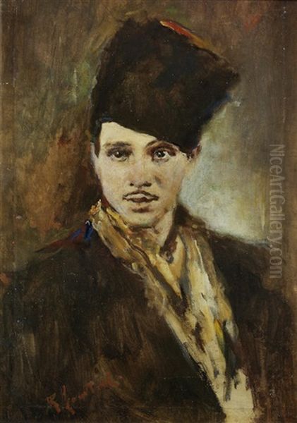 Portrait Of A Man In A Songkok Tinggi Oil Painting by Romualdo Locatelli