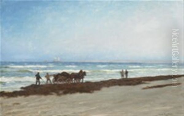 Winter Morning In The Bay Of Hornbaek Oil Painting by Carl Ludvig Thilson Locher