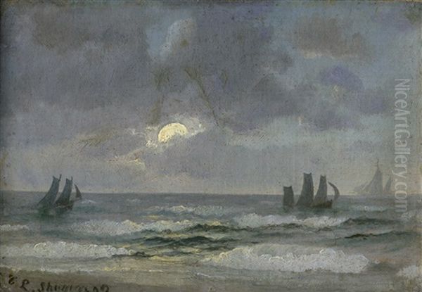 Sonnenuntergang Auf Skagen Oil Painting by Carl Ludvig Thilson Locher