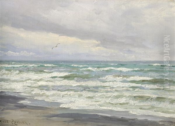 Der Nordstrand In Skagen Oil Painting by Carl Ludvig Thilson Locher