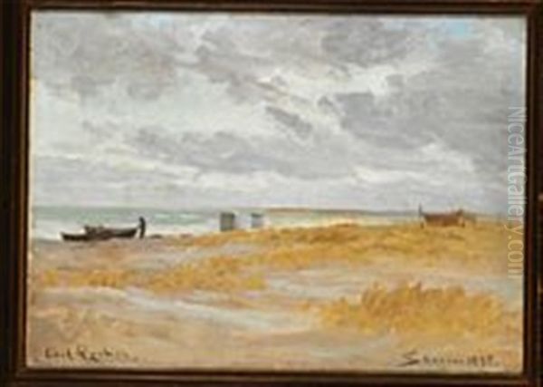 Skagen Beach Oil Painting by Carl Ludvig Thilson Locher