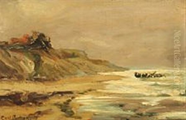 Stormy Day At Skagen Oil Painting by Carl Ludvig Thilson Locher