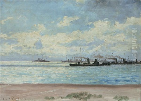 Naval Formation Oil Painting by Carl Ludvig Thilson Locher